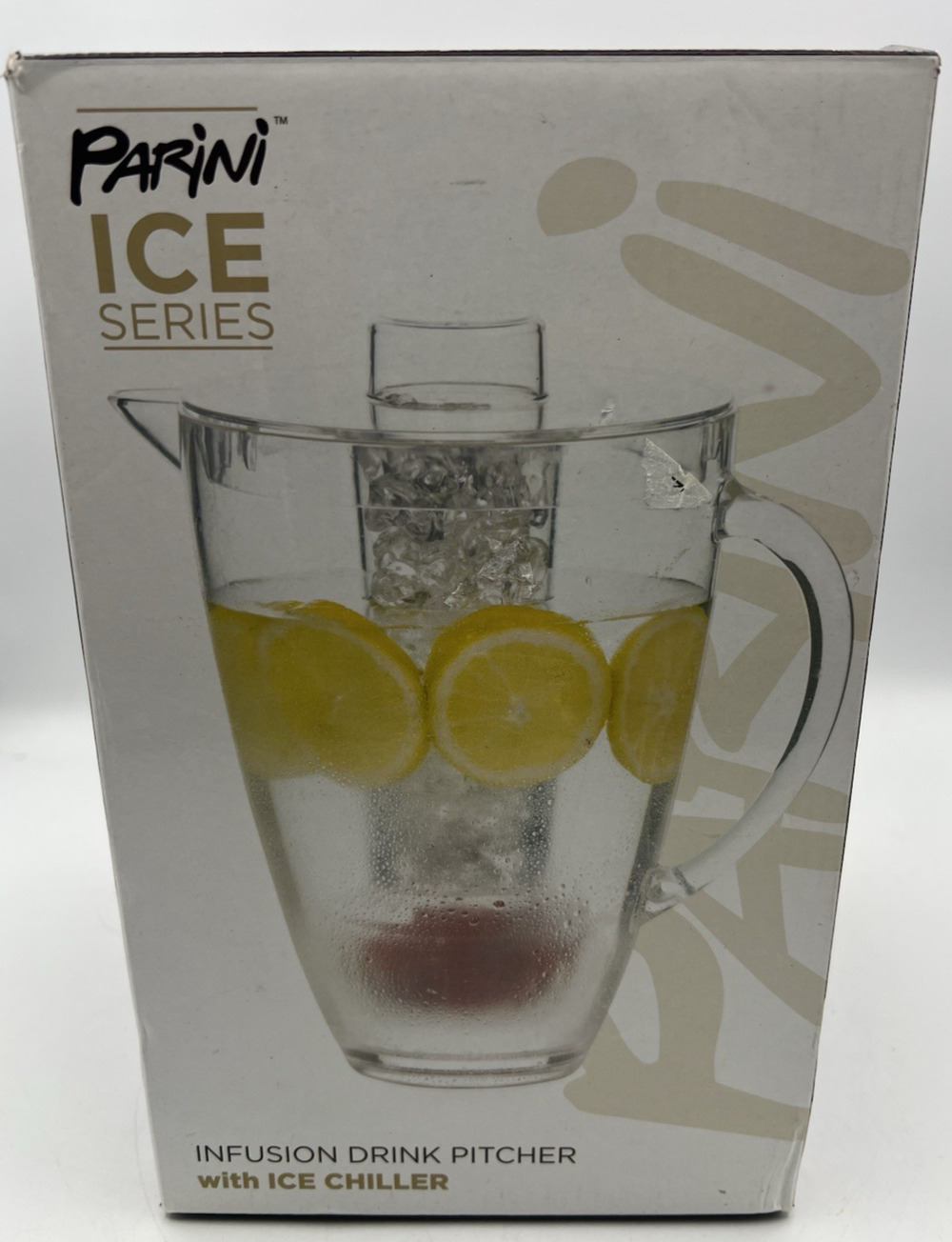 Parini Ice Series 2 Liter Infusion Drink Pitcher Ice Chiller Clear Acrylic